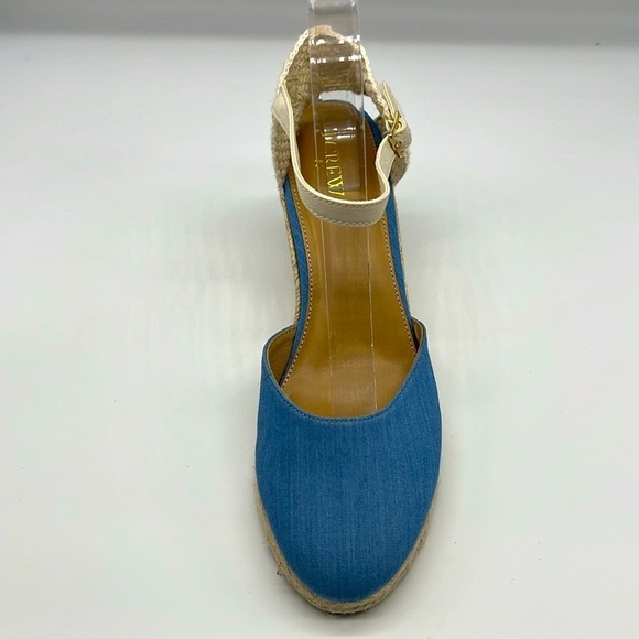 J.Crew - Blue Espadrille Adjustable Ankle Strap Round Toe Comfortable Wedges 10 - Picture 9 of 13